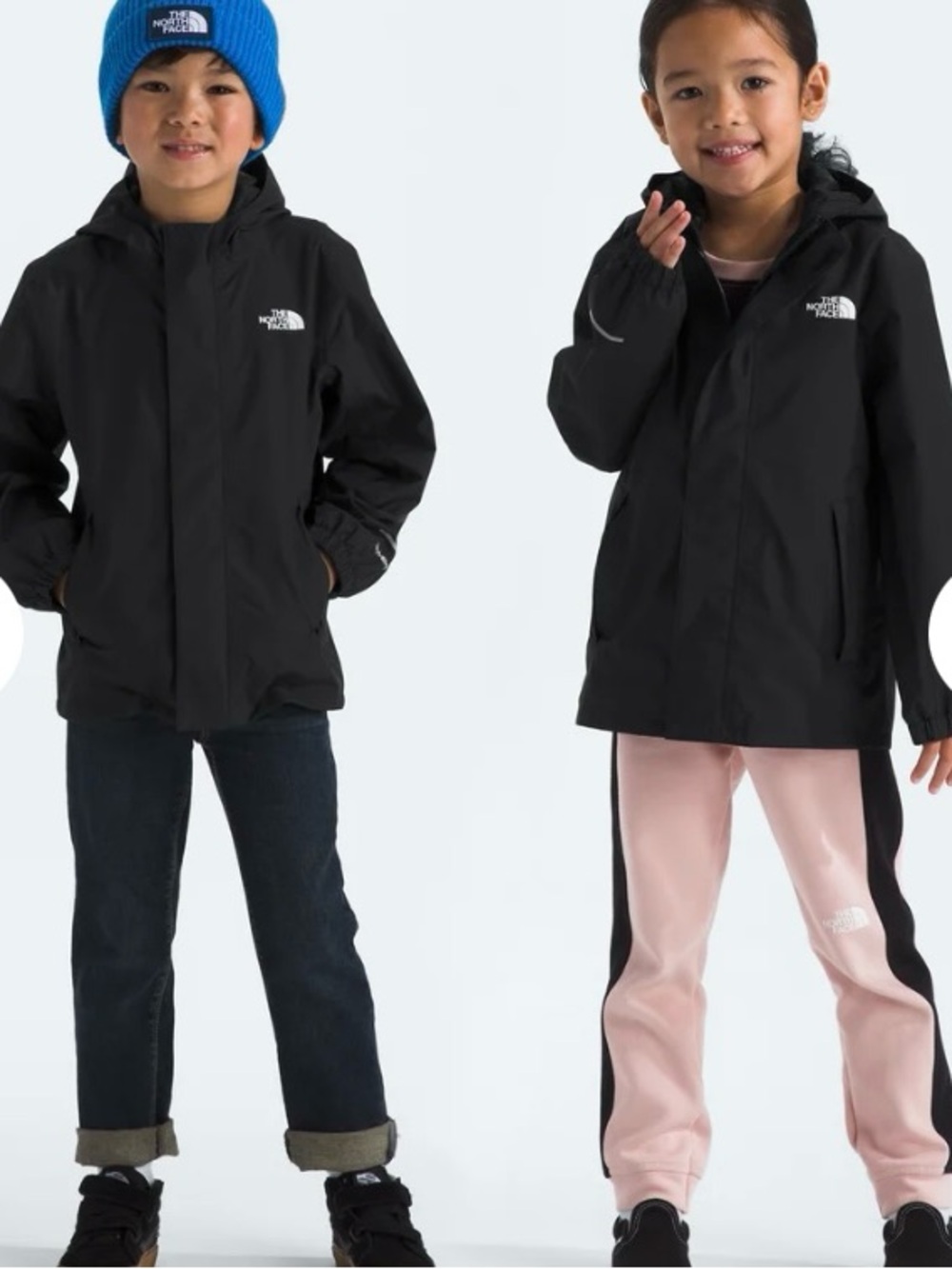 The North Face Girl’s 7/8 Black Waterproof Hooded Rain Jacket